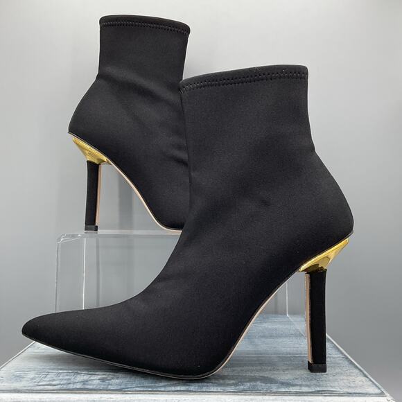 NEW Good American Women’s Ankle Shine Neoprene Booties Black Size 9 - Picture 2 of 12